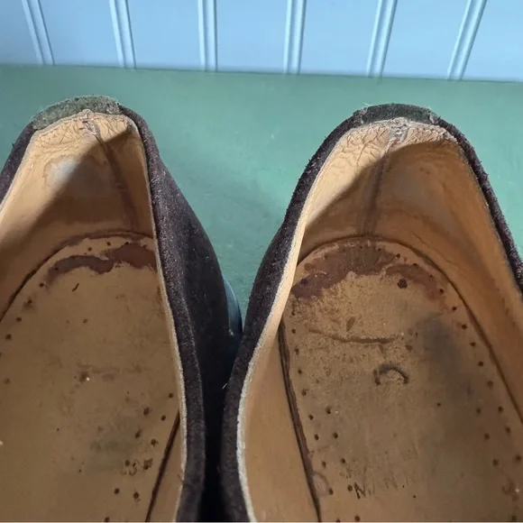 VTG England Two Tone Oxfords/Low Boots in Brown & Green Suede #1461-84 - Picture 4 of 10